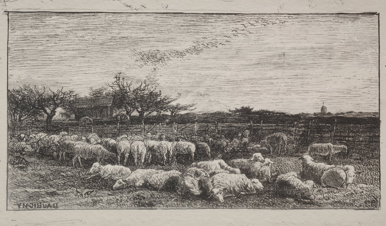 De Grote Schaapskooi door Charles Francois Daubigny