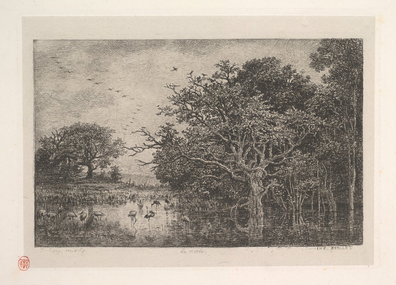 De moerassen door Charles Francois Daubigny