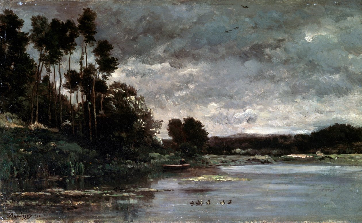 De Rivieroever, 1866 door Charles Francois Daubigny