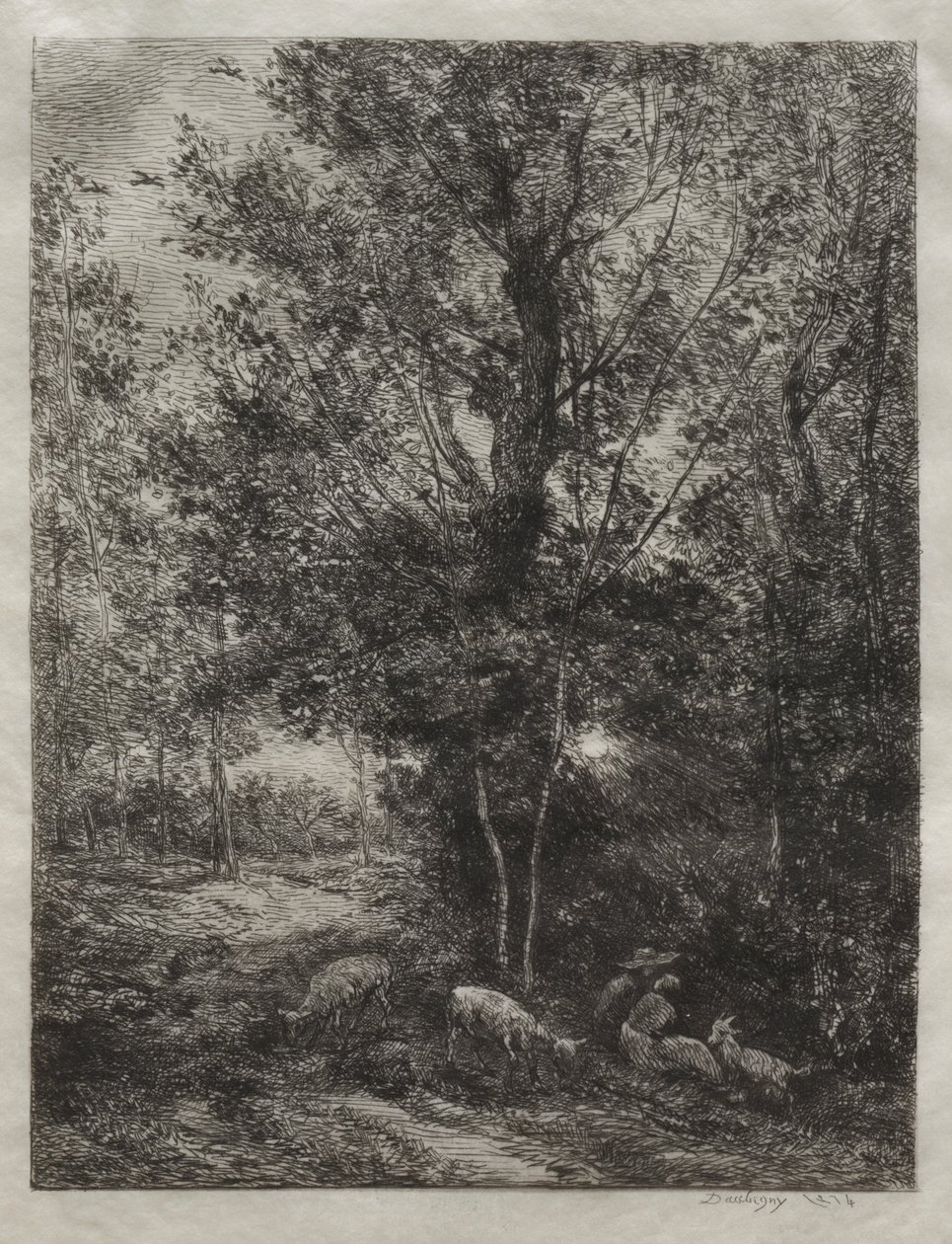 De Herder en de Herderin door Charles Francois Daubigny
