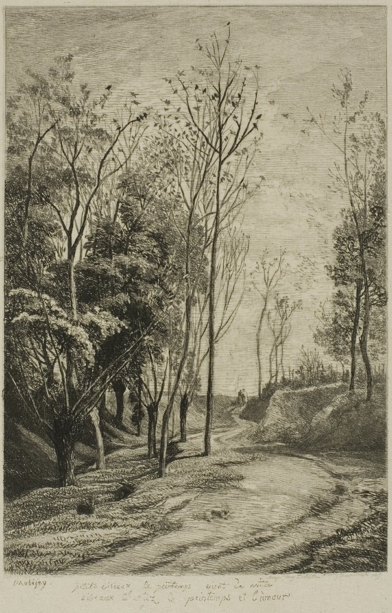 De Kleine Vogels door Charles Francois Daubigny