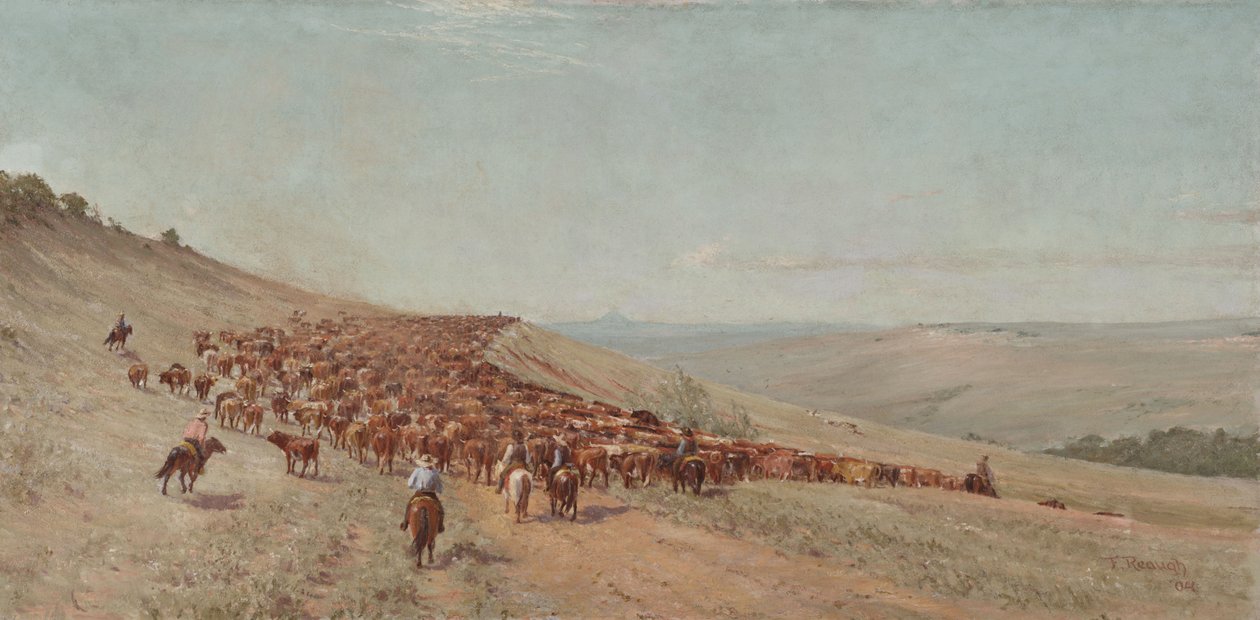 De kudde drijven, 1904 door Charles Franklin Reaugh