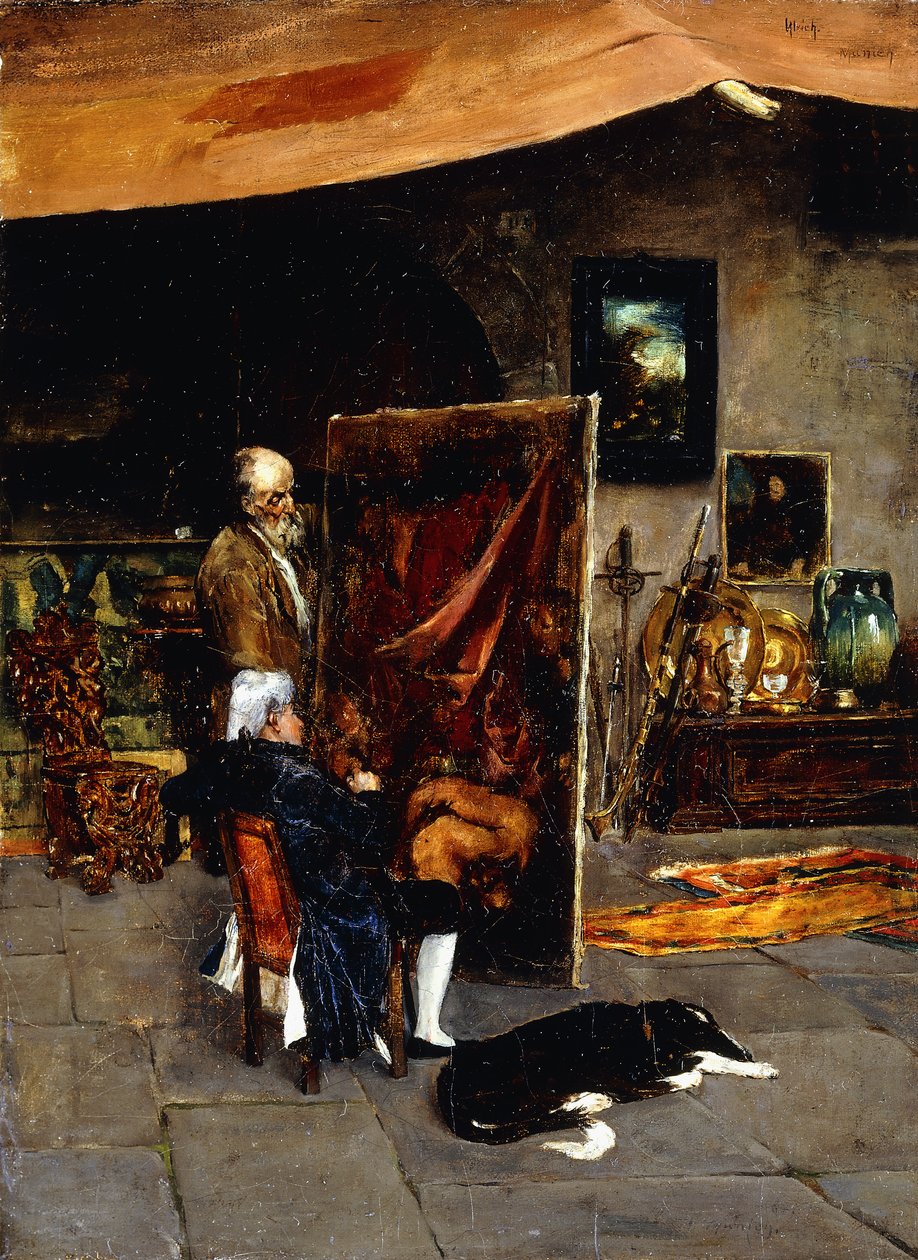 In het atelier van de kunstenaar door Charles Frederic Ulrich