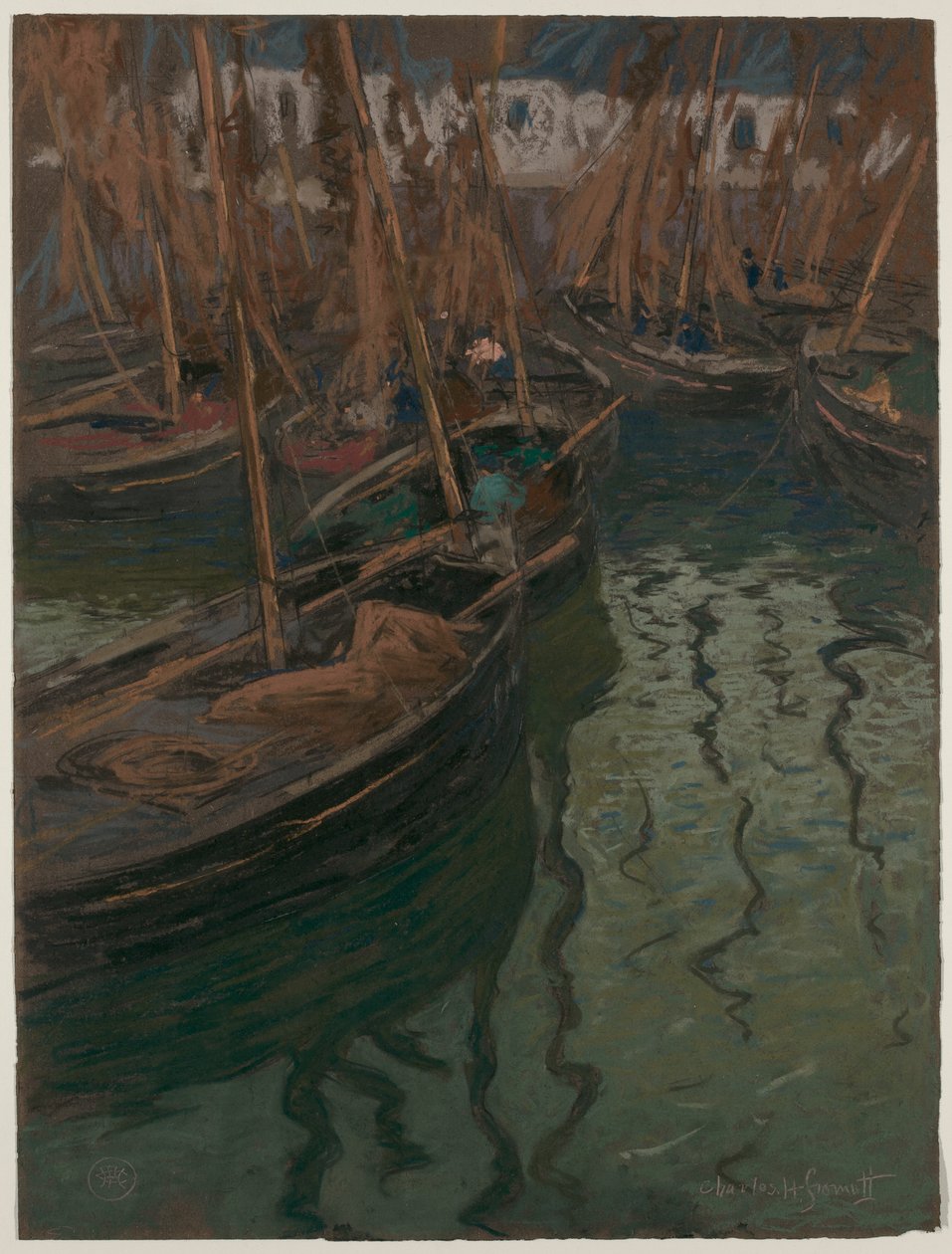 Een Dok Harmonie--Vissersboten door Charles Fromuth