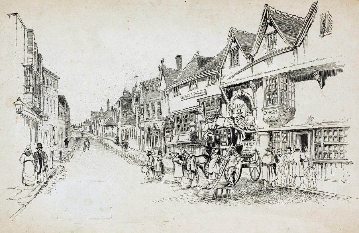 High Street, Canterbury, Kent door Charles George Harper