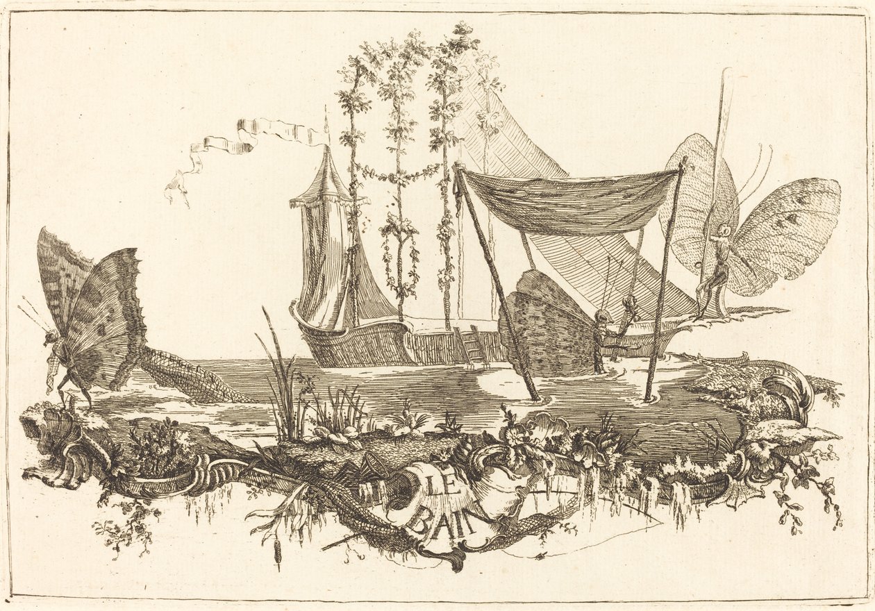Het bad door Charles Germain de Saint Aubin