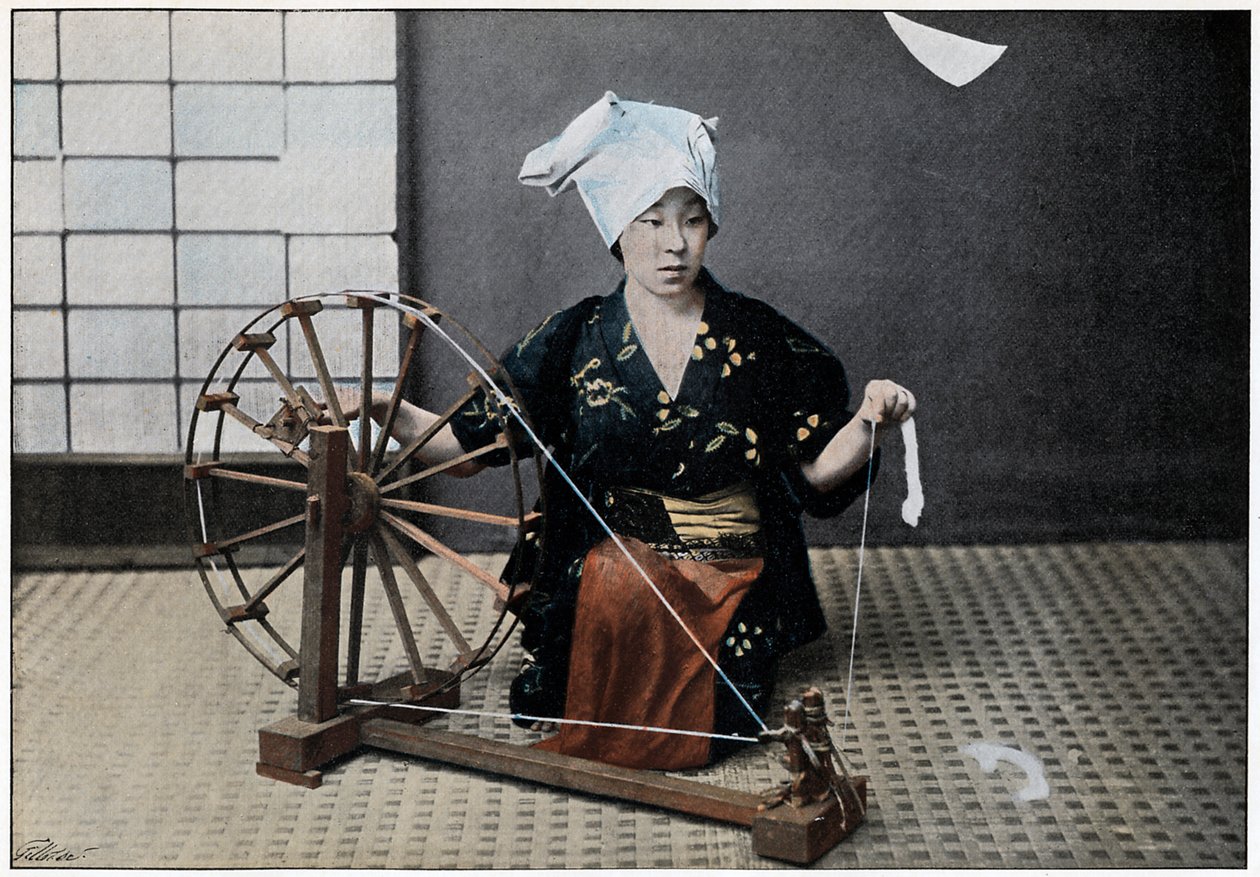 Spinnewiel, ca. 1890 door Charles Gillot