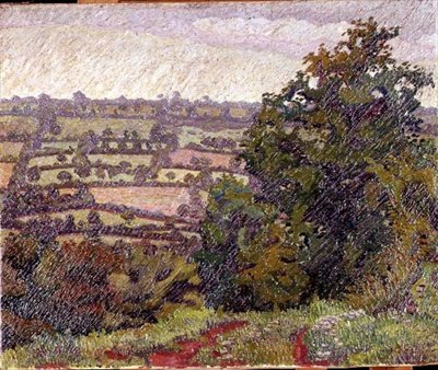 Groen landschap door Charles Ginner