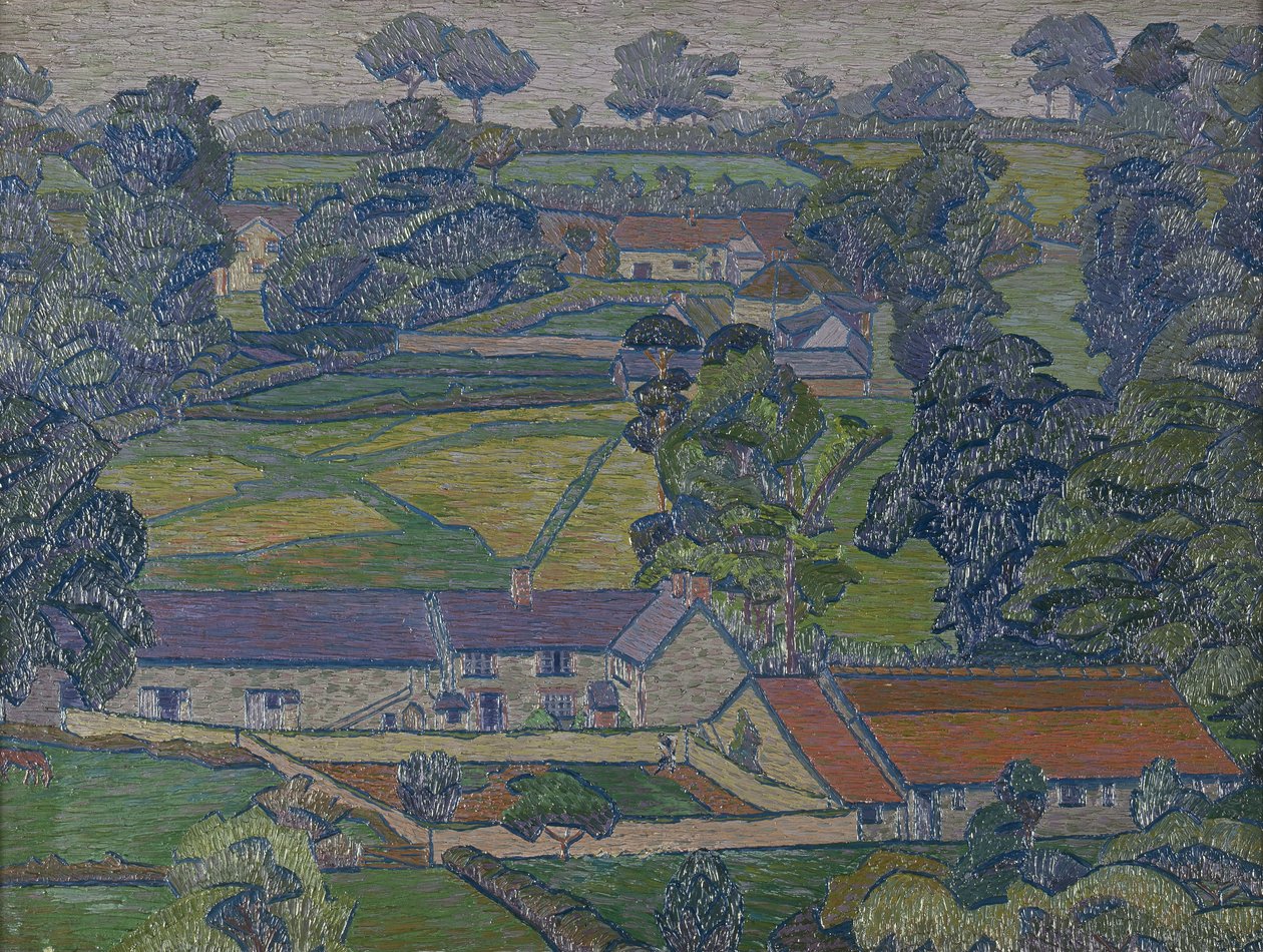 Landschap met Boerderijen door Charles Ginner