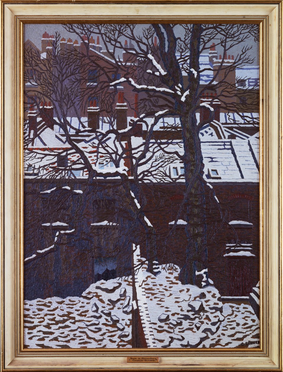 Sneeuw in Bloomsbury door Charles Ginner