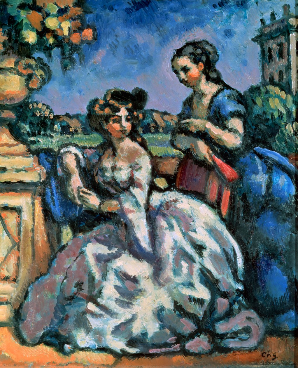 Het terras, 1909 door Charles Guerin