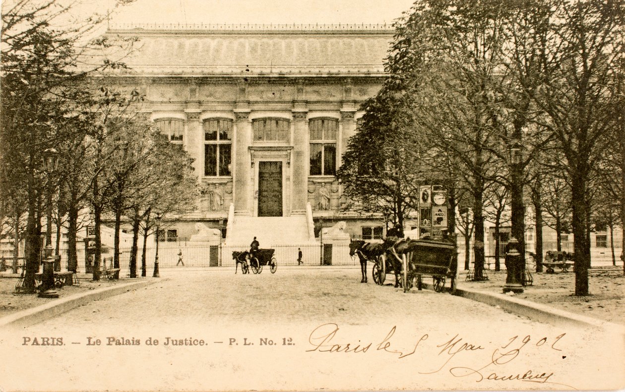 Ansichtkaart Palais de Justice Parijs Seine Ile de France Frankrijk door Augustus Kollner