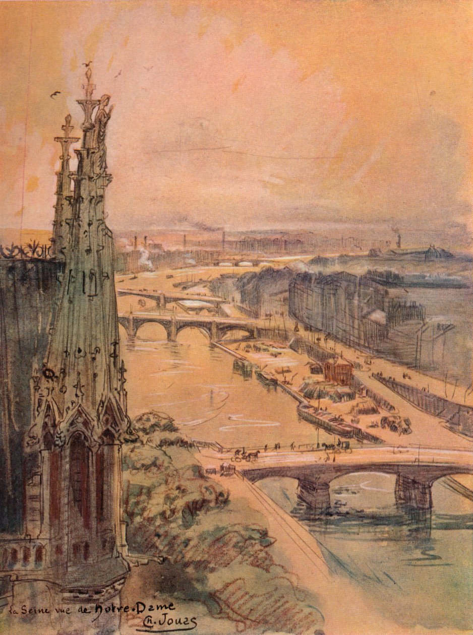 De Seine gezien vanaf de Notre Dame, 1915 door Charles Jouas