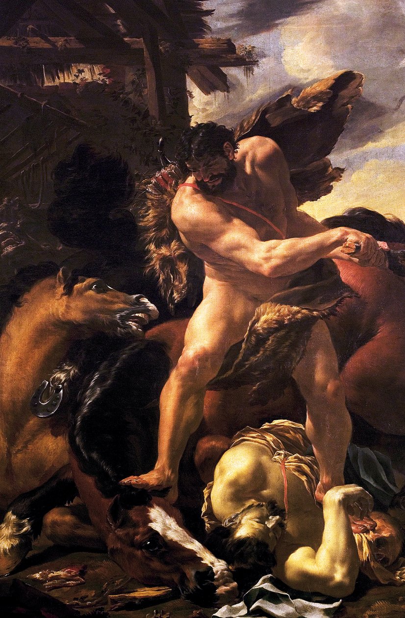 Hercules overwint Diomedes, 1638-42 door Charles Le Brun