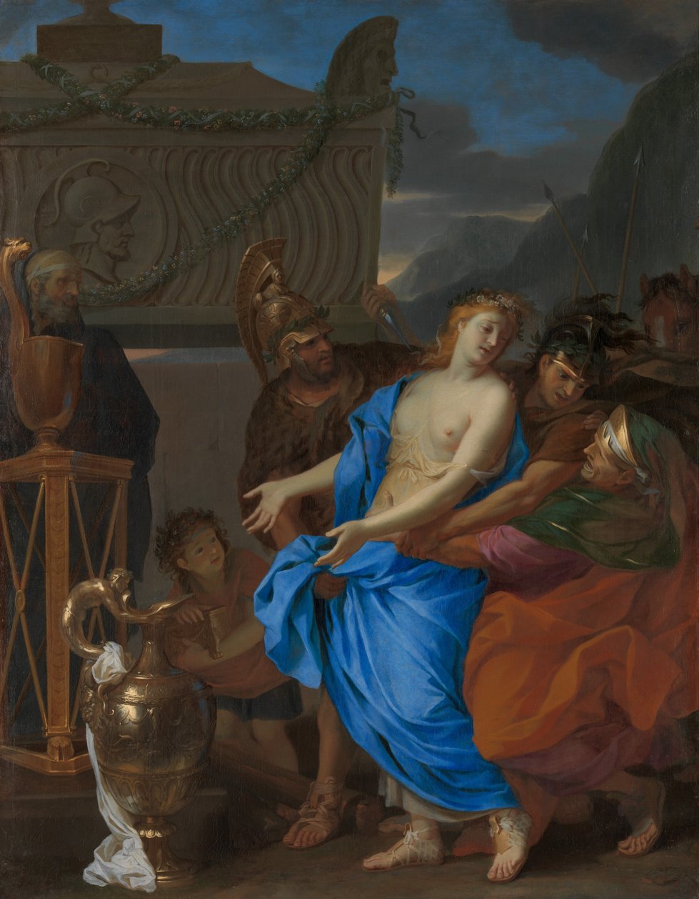 Het offer van Polyxena door Charles Le Brun