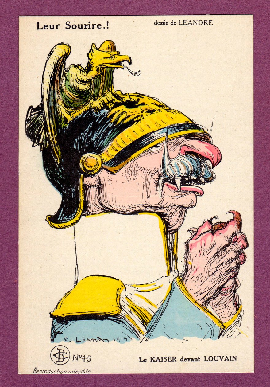 Ansichtkaart, Satirisch in kleuren door Charles Leandre