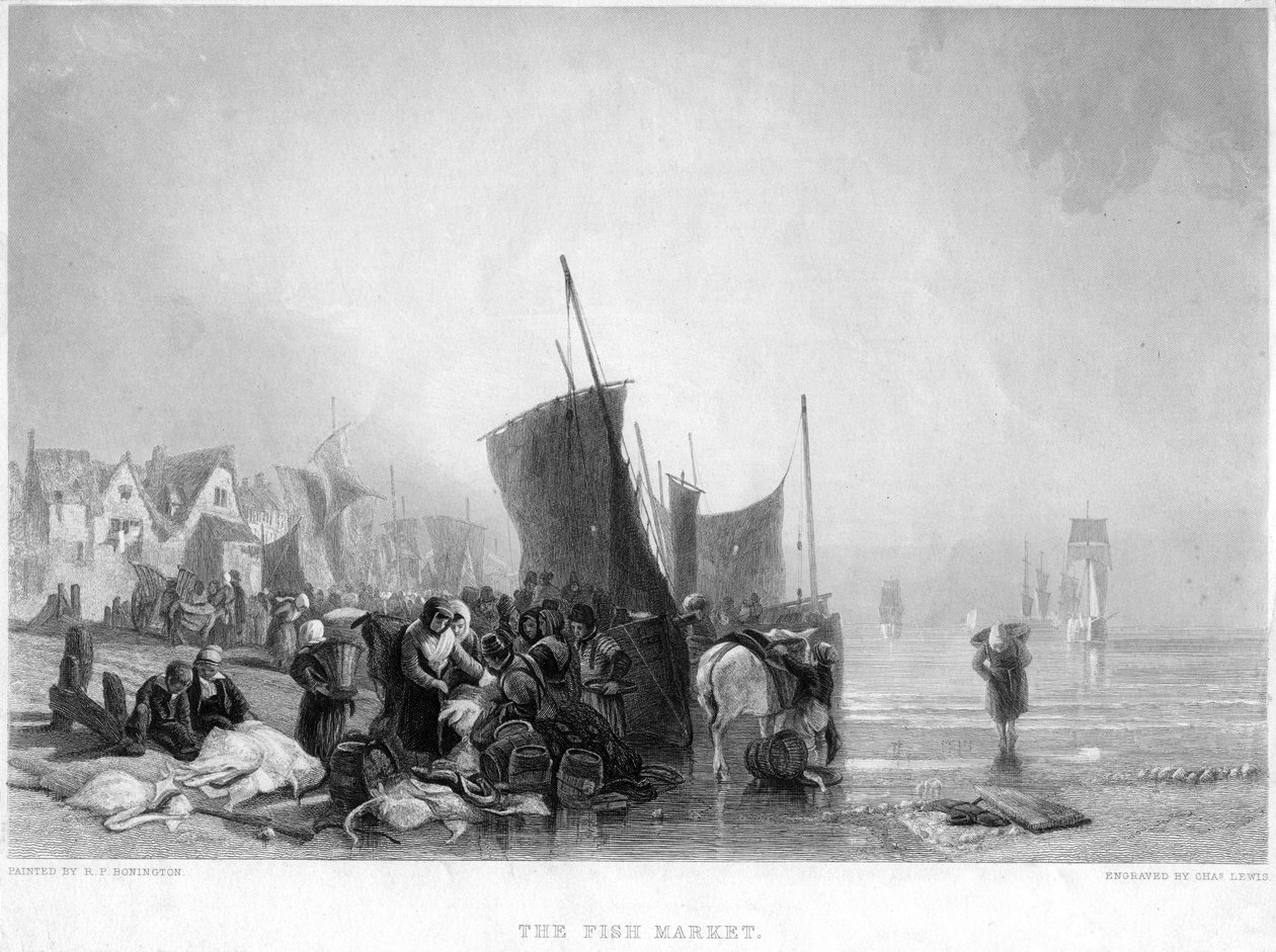 De vismarkt door Charles Lewis