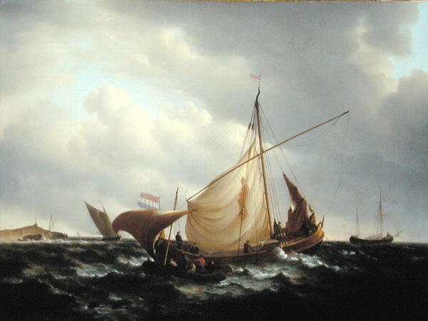 Nederlandse Boot die naar Zee Gaat door Charles Martin Powell