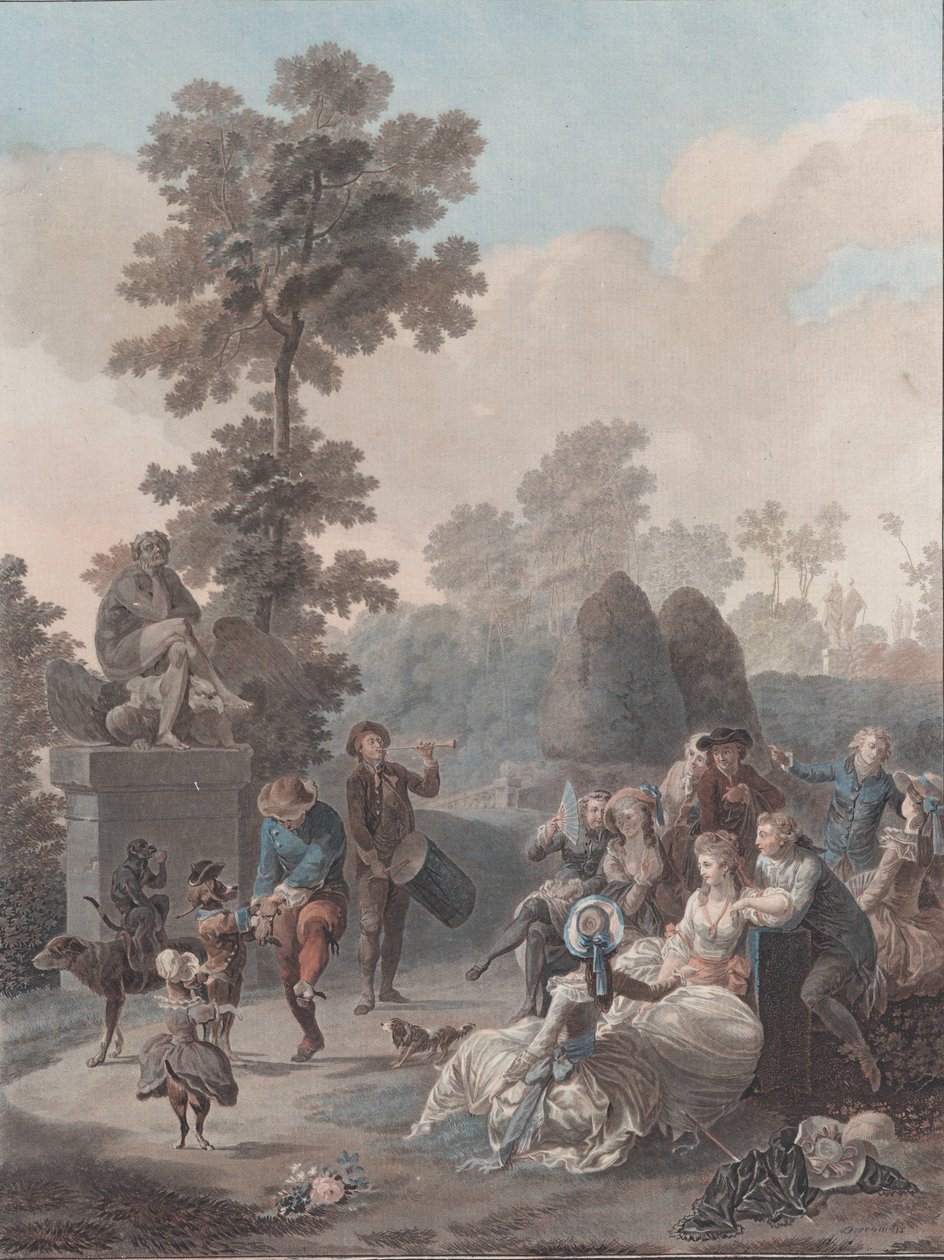 Le Tambourin, 1788-94 door Charles Melchior Descourtis