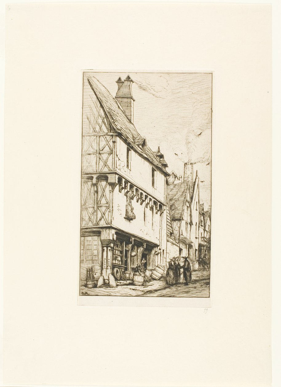 Een Oud Huis in Bourges door Charles Meryon