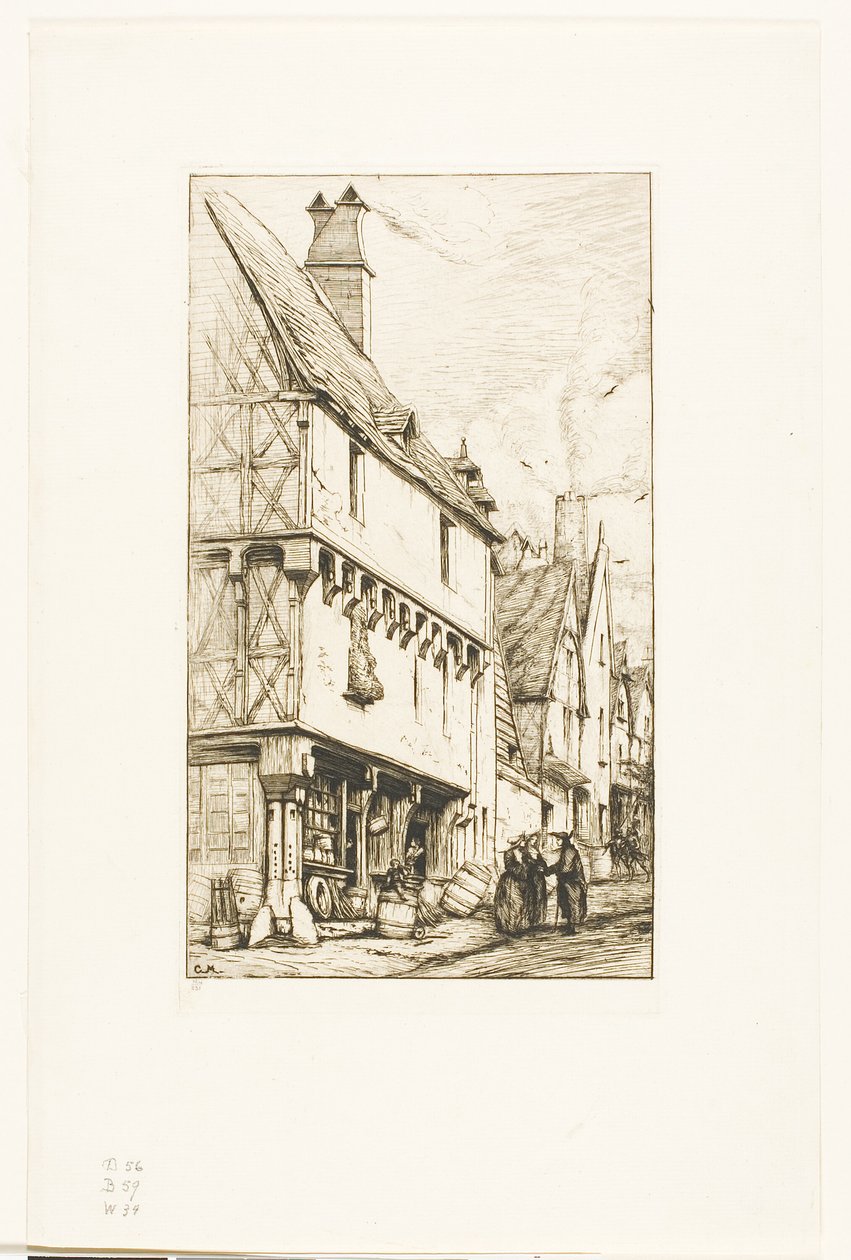 Een Oud Huis in Bourges door Charles Meryon
