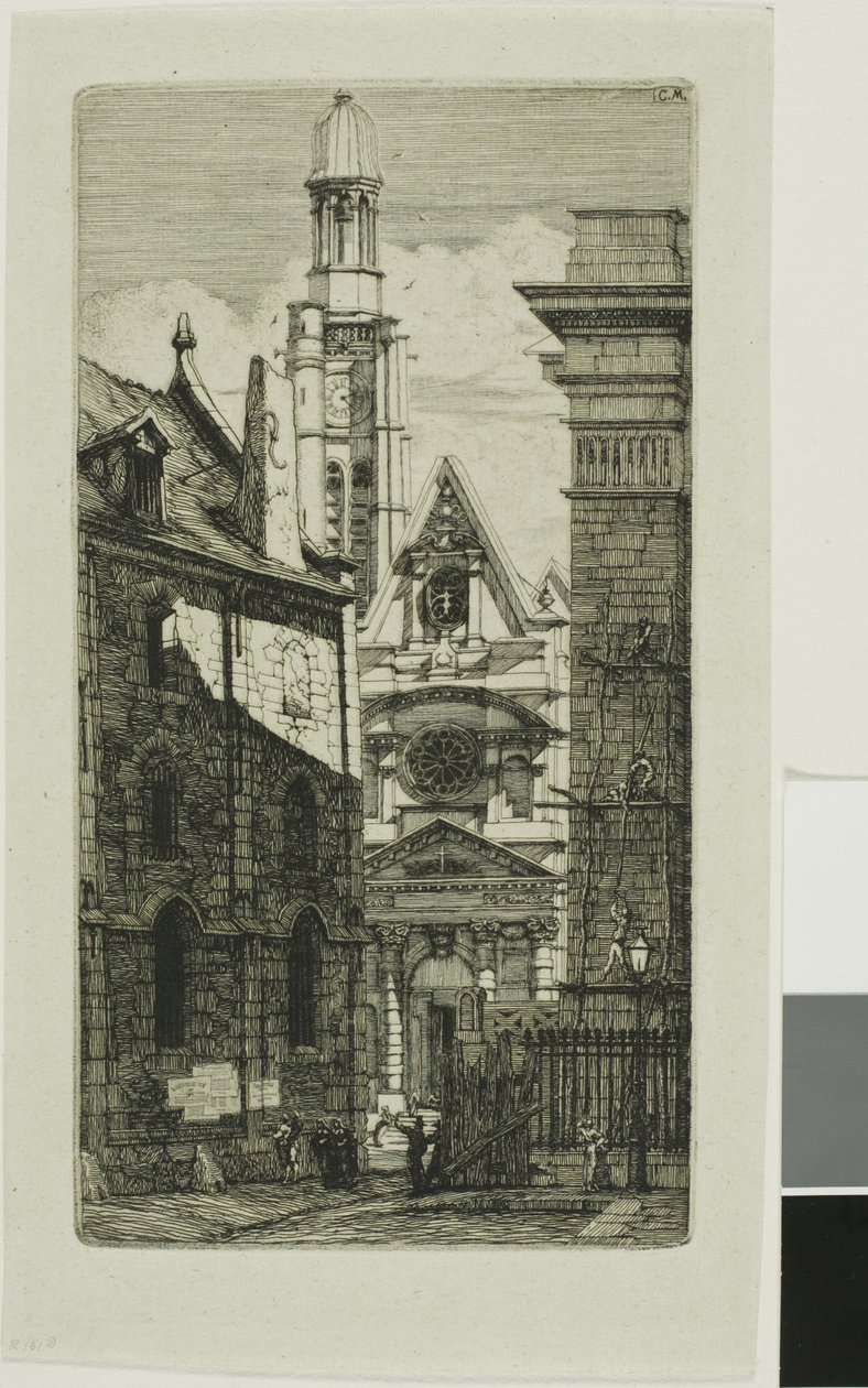 Kerk van St. Etienne du Mont, Parijs door Charles Meryon