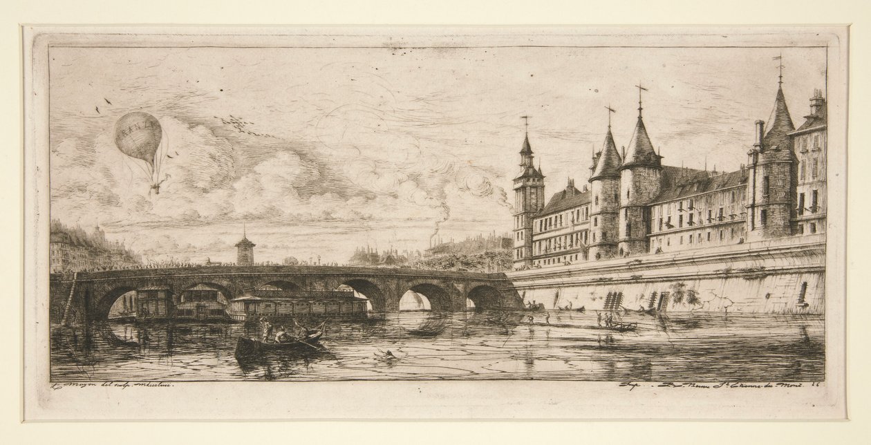 Le Pont au Change, Parijs door Charles Meryon