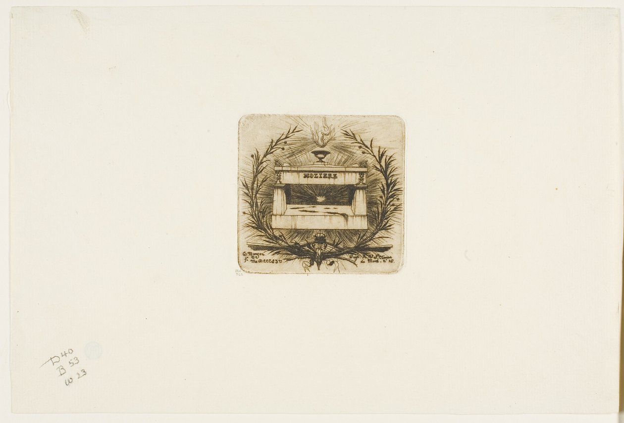 Graf van Molière, begraafplaats Père-Lachaise, Parijs door Charles Meryon