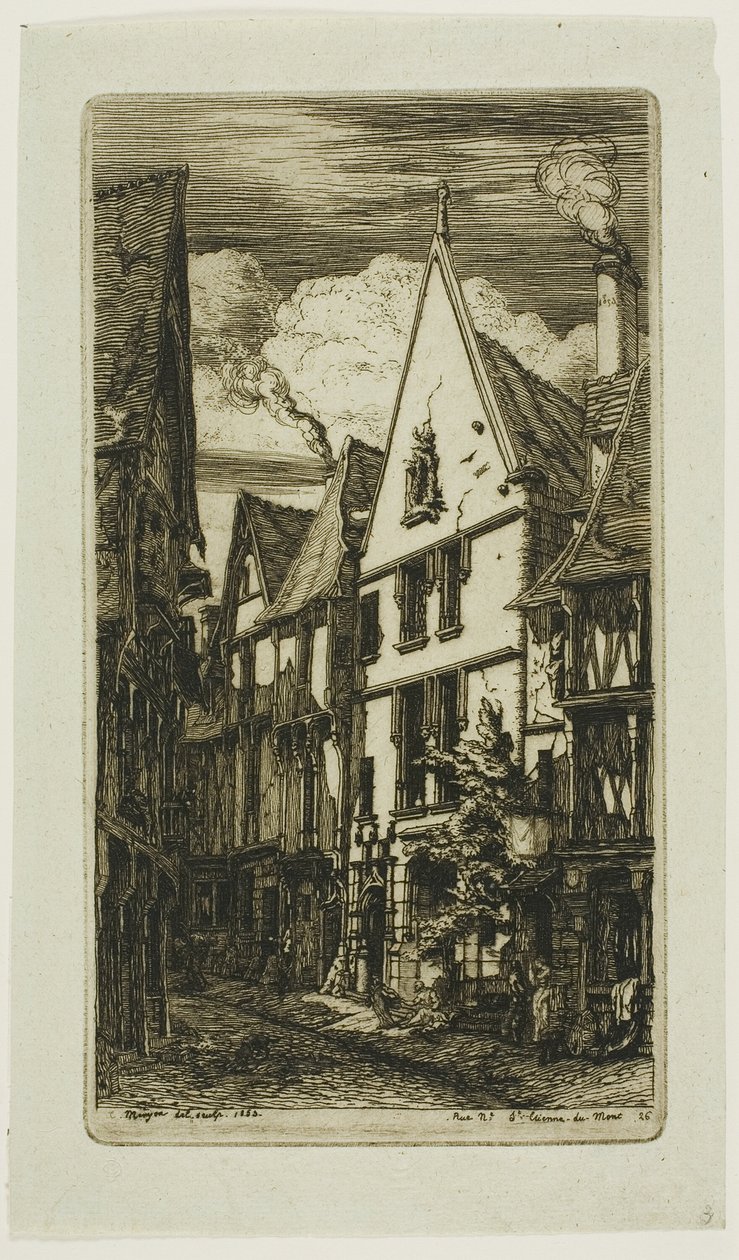Rue des Toiles, Bourges door Charles Meryon