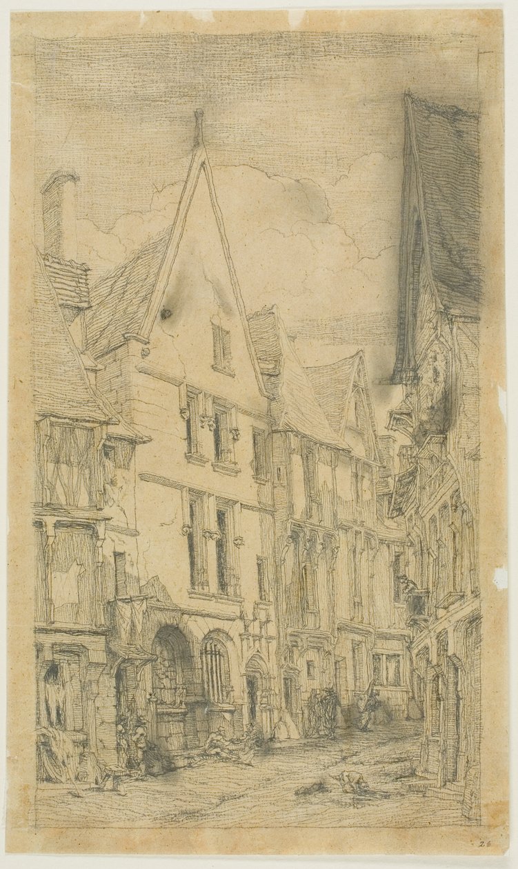 Rue des Toiles, Bourges door Charles Meryon