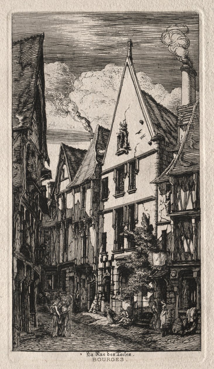 Rue des Toiles, Bourges door Charles Meryon