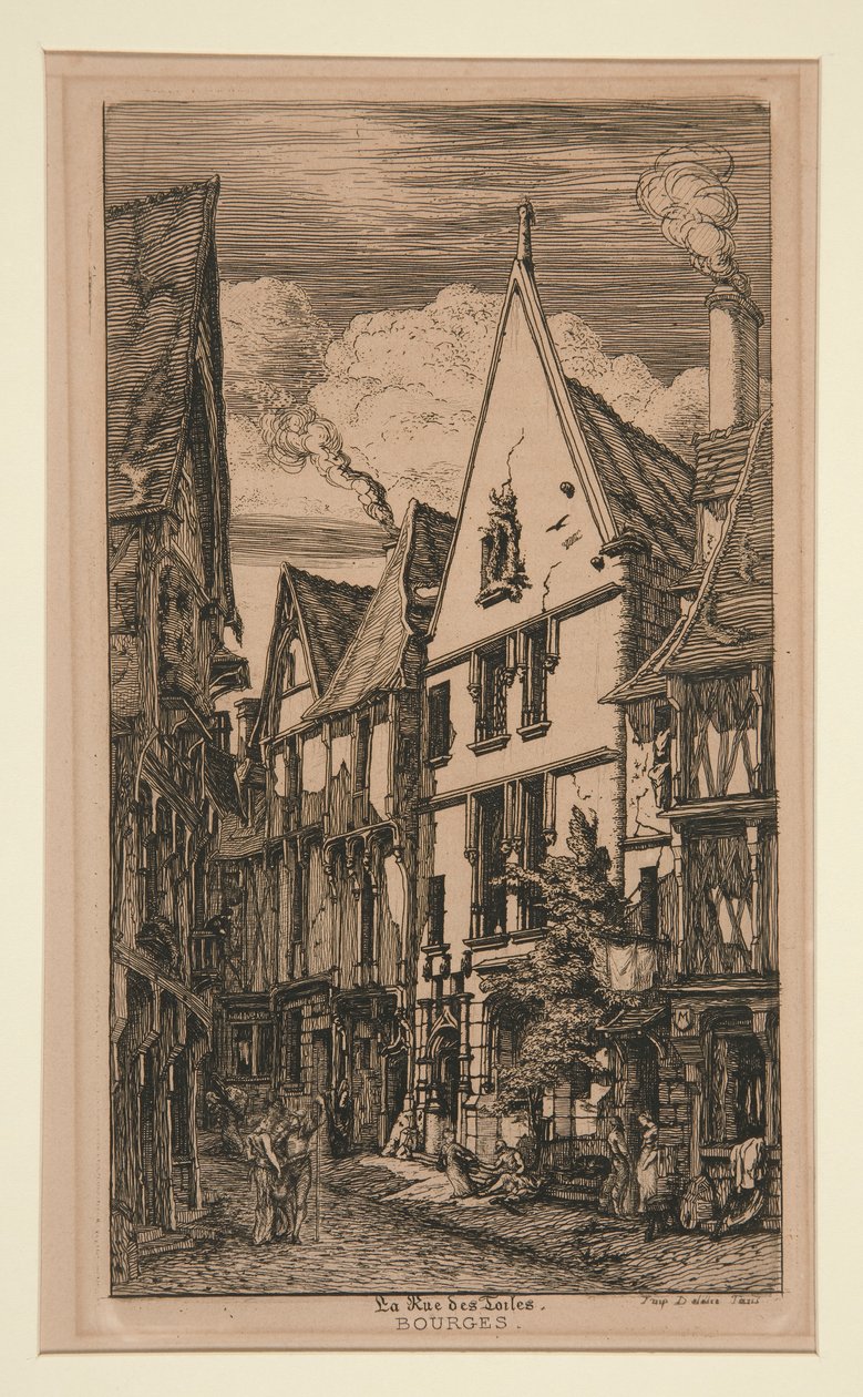 Rue des toiles, in Bourges door Charles Meryon