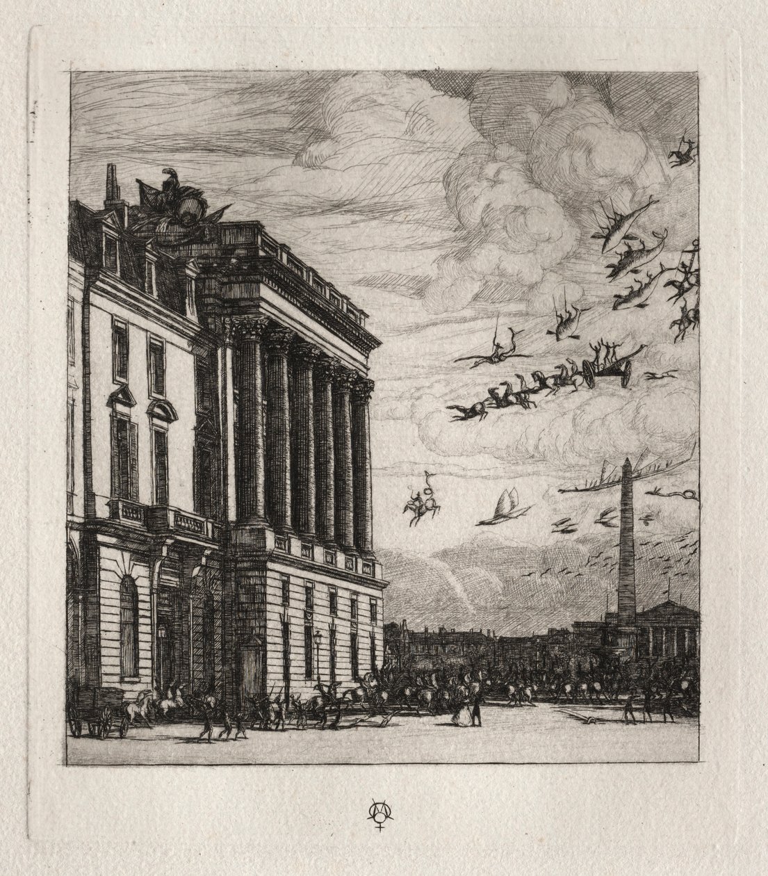Het admiraliteit, Parijs, 1865 door Charles Meryon
