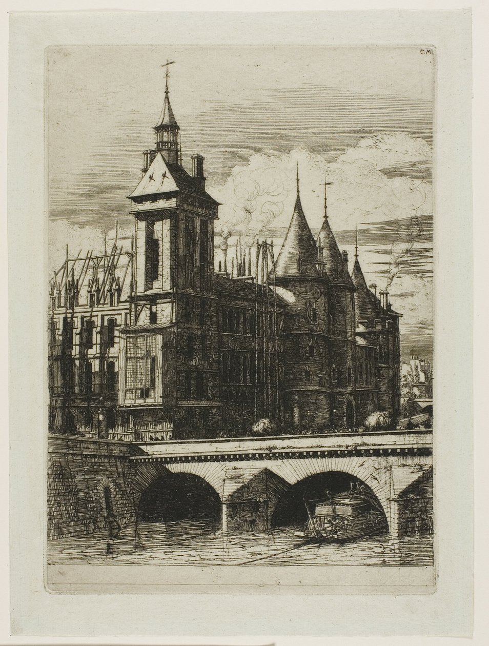 De klokkentoren, Parijs door Charles Meryon