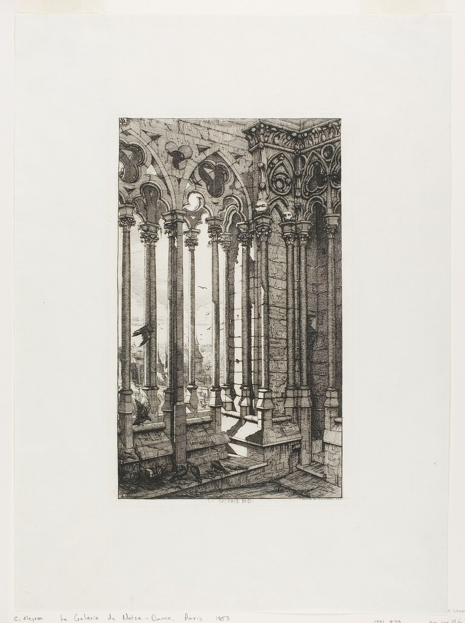 De Galerij van Notre-Dame, Parijs door Charles Meryon