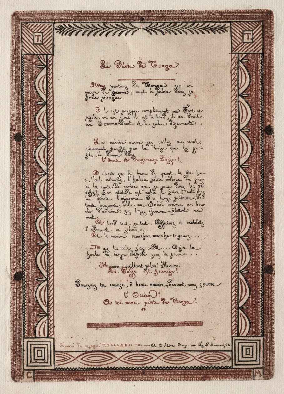Verzen aan de piloot van Tonga, 1856 door Charles Meryon