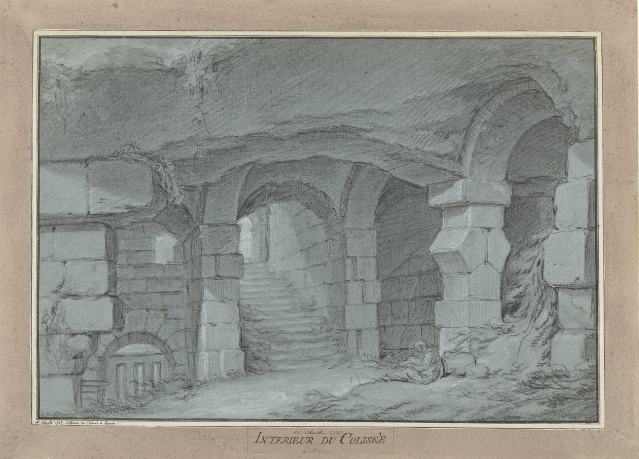 Gezicht in het Colosseum door Charles Michel Ange Challe