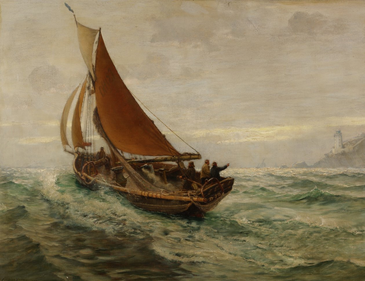 Dageraad op Zee, 1890 door Charles Napier Hemy