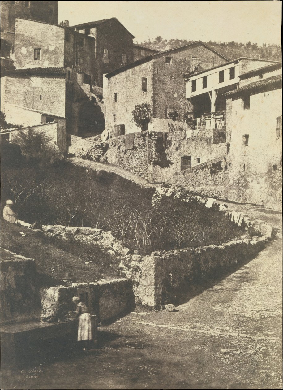 Een straat in Grasse, 1852 door Charles Nègre