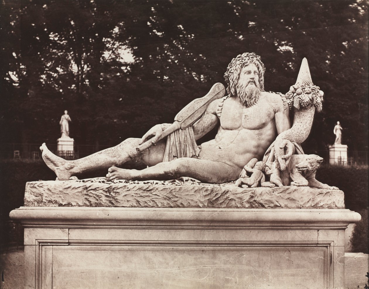 De Tiber, Tuilerieën Tuin, Parijs, 1859 door Charles Nègre