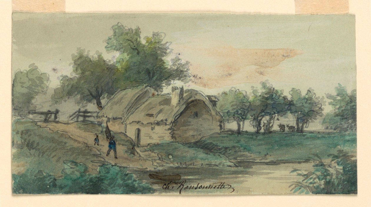 Landschap door Charles Nicolas Ransonnette