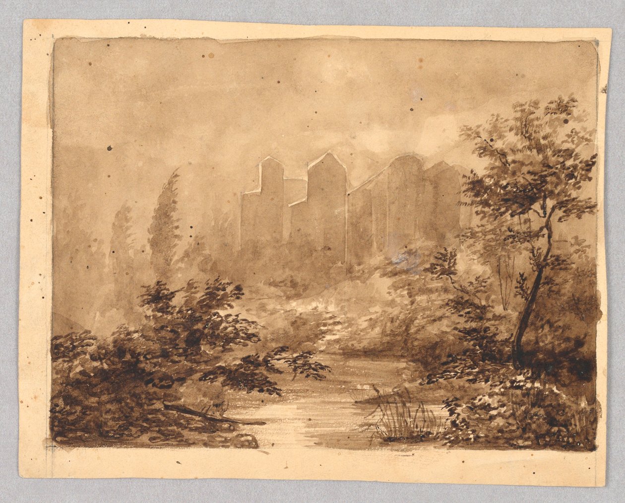 Landschap door Charles Nicolas Ransonnette