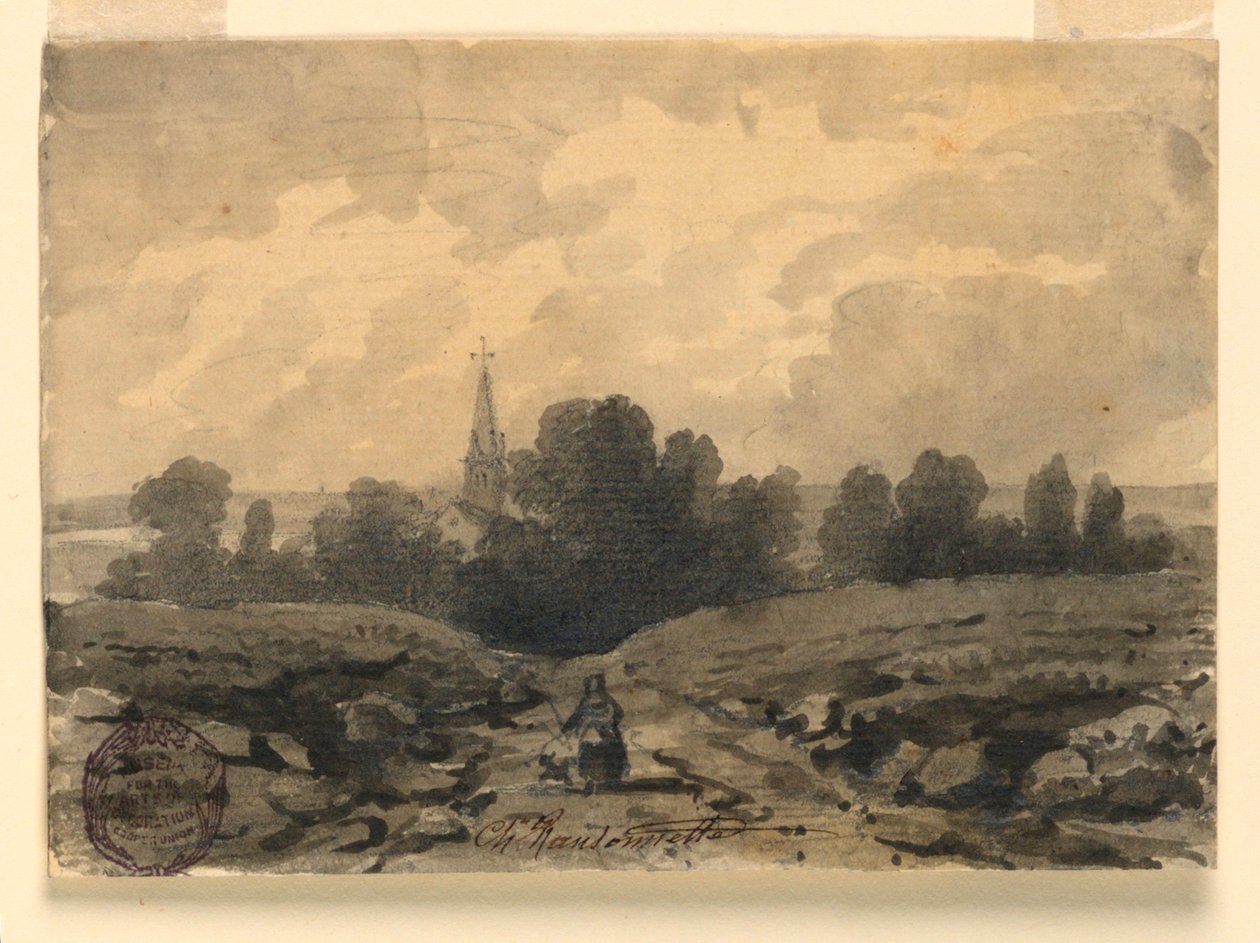 Op een landweg door Charles Nicolas Ransonnette