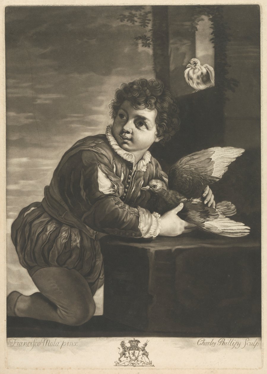[Jongen met vogel] door Charles Phillips