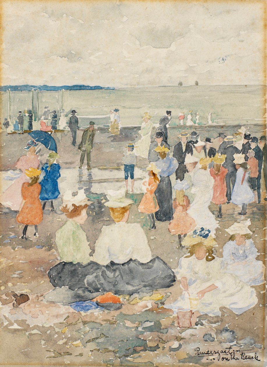 Op het strand door Charles Prendergast
