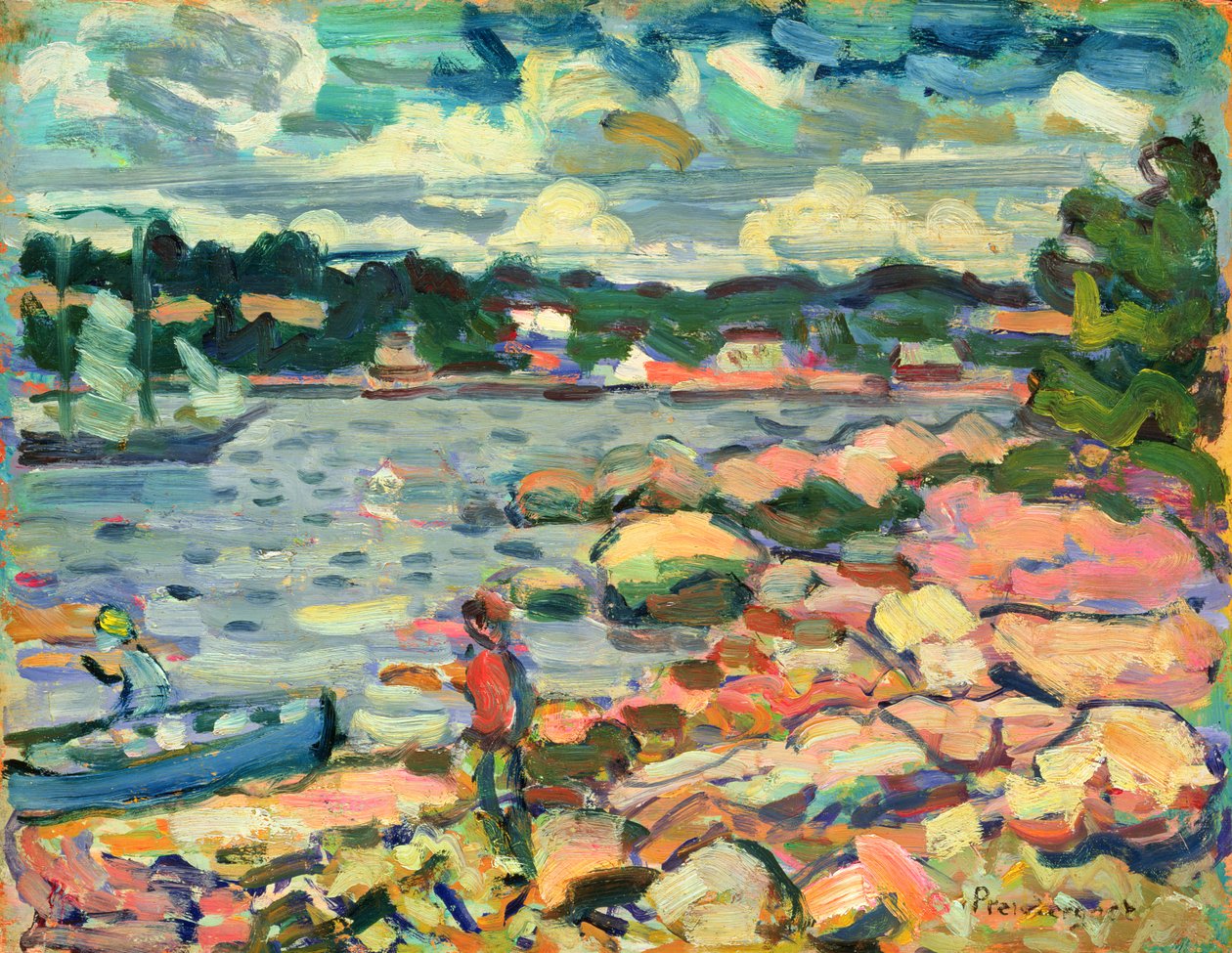 Symfonie in blauw, Brooksville, Maine door Charles Prendergast