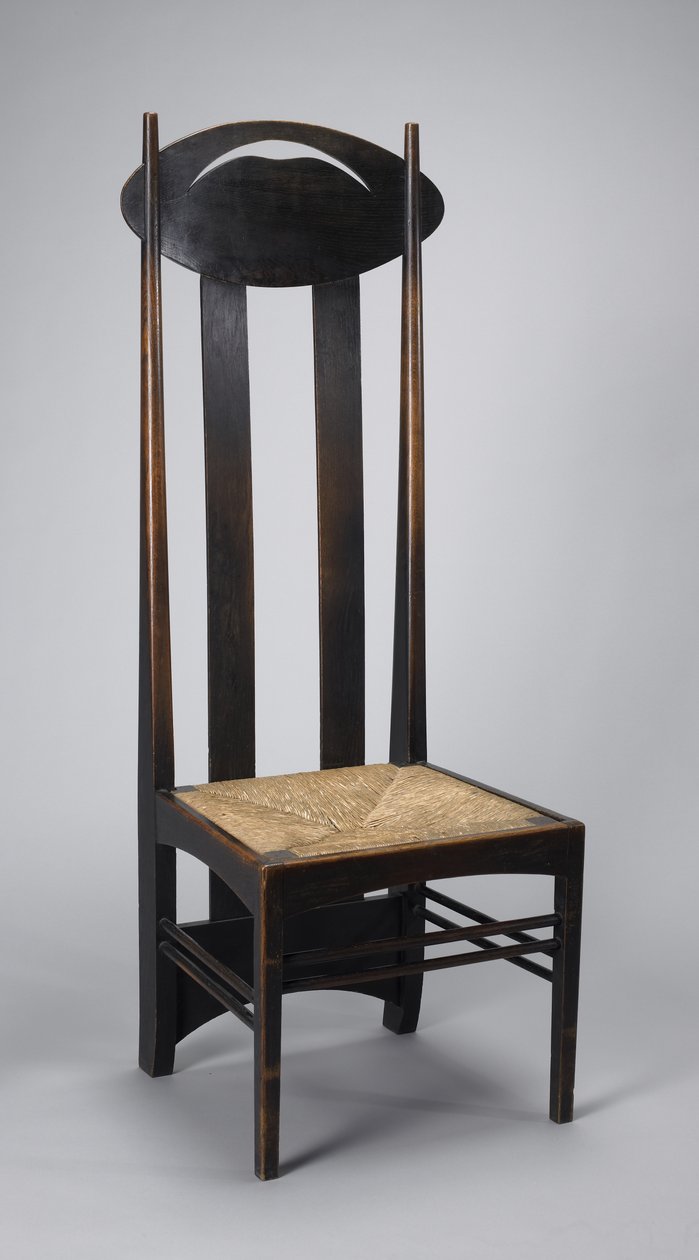 Hoog-rug zijstoel door Charles Rennie Mackintosh