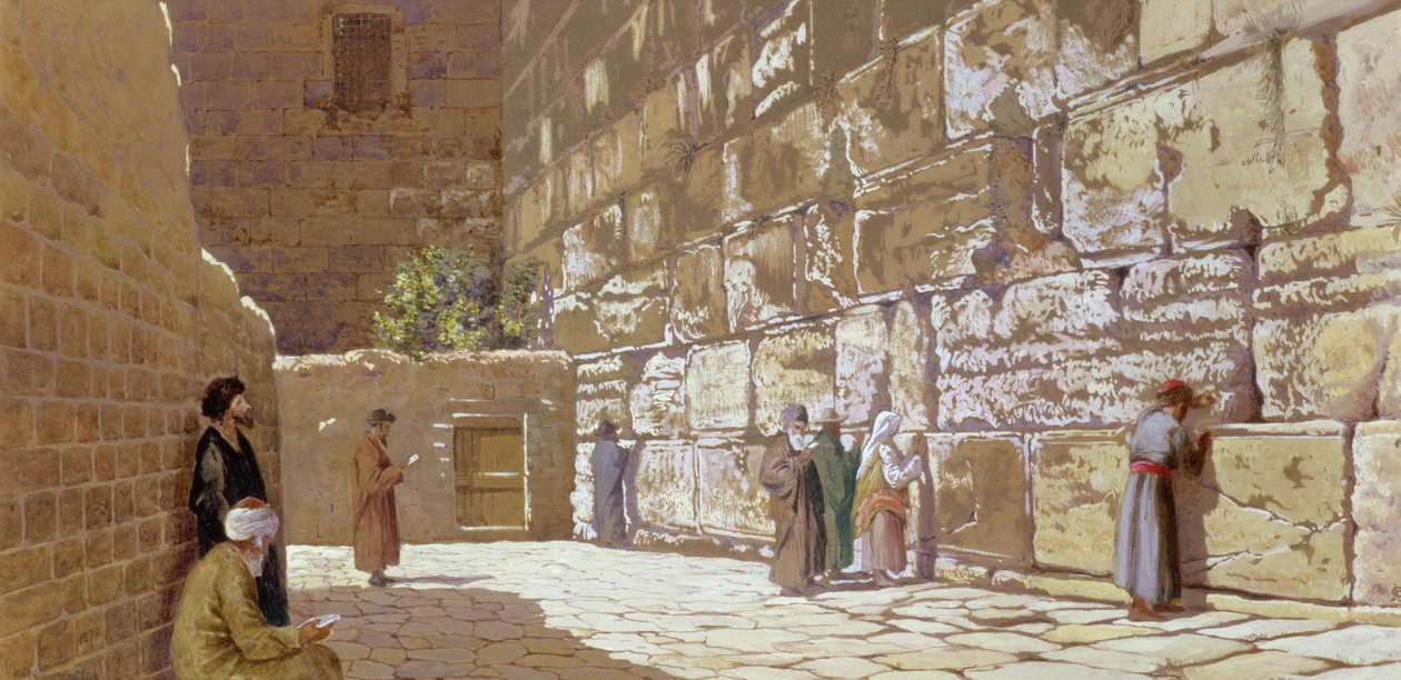 De Klaagmuur in Jeruzalem, 1872 door Charles Robertson