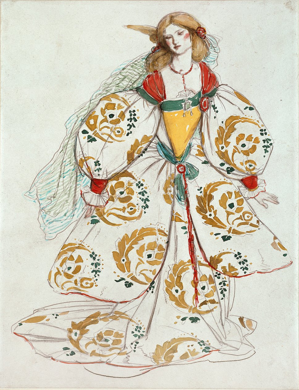 Kostuumontwerp, ca. 1850-1880 door Charles S Ricketts