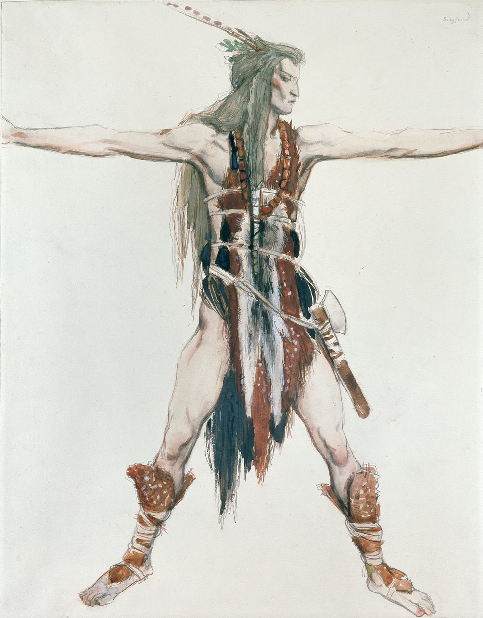 Kostuumontwerp voor Siegfried, c1850-1880 door Charles S Ricketts
